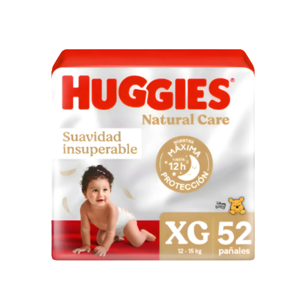 Pañal Huggies Natural Care XG - 52 Unidades