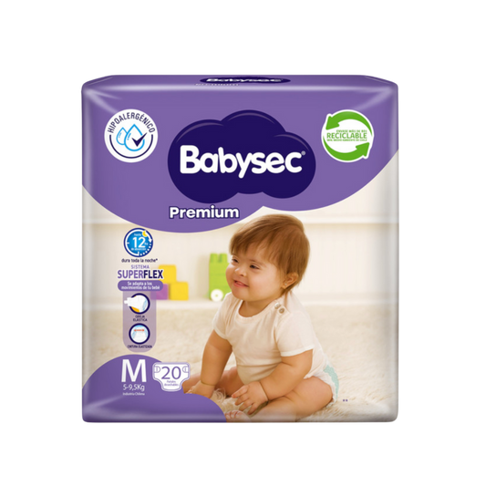 Pañal Babysec Premium Talla M - 20 Unidades
