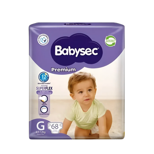 Pañal Babysec Premium Talla G - 68 Unidades