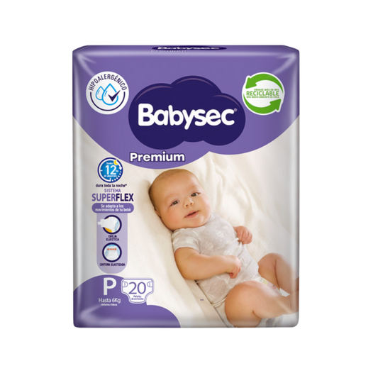 Pañal Babysec Premium Talla P - 20 Unidades