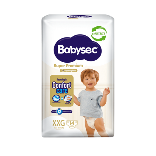 Pañal Babysec Super Premium Talla XXG - 14 Unidades