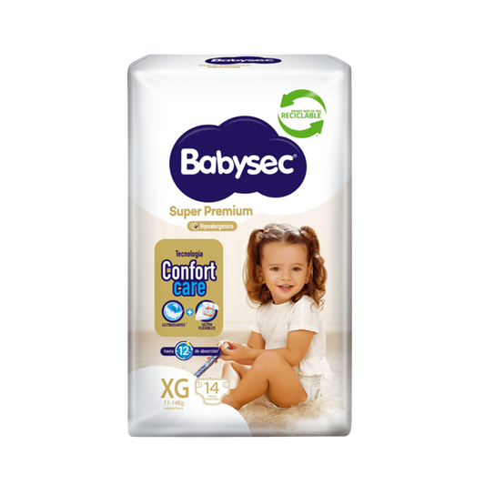 Pañal Babysec Super Premium Talla XG - 14 Unidades
