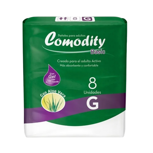Pañal Comodity Basic Talla G - 8 Unidades