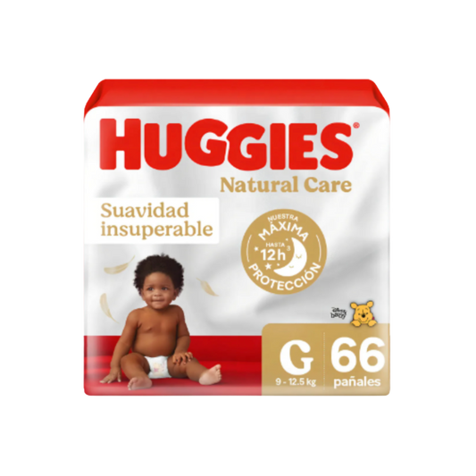 Pañal Huggies Natural Care G - 66 Unidades