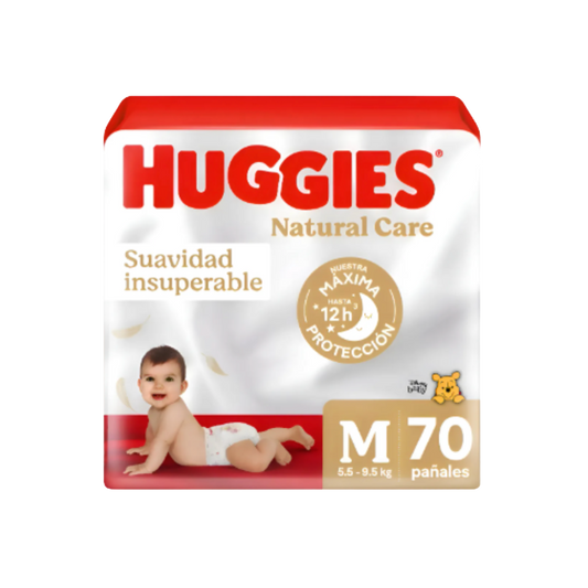 Pañal Huggies Natural Care M - 70 Unidades