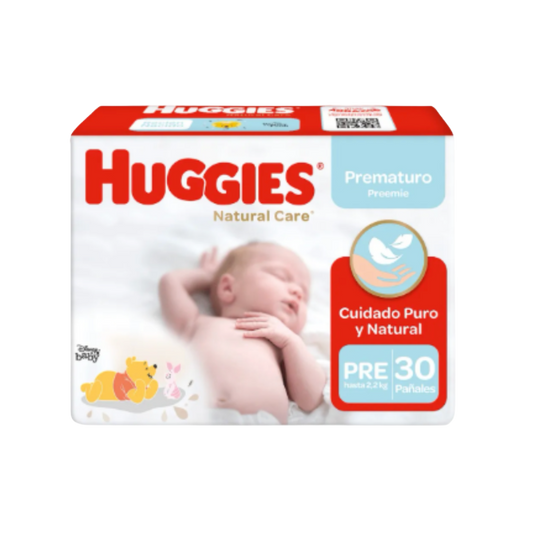 Pañal Huggies Natural Care Prematuro - 30 Unidades