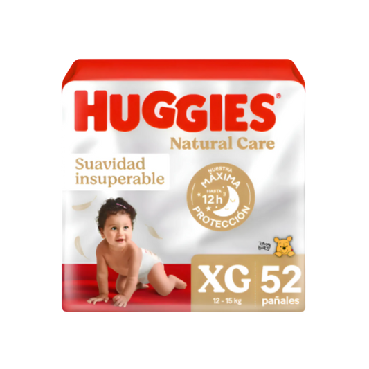 Pañal Huggies Natural Care XG - 52 Unidades