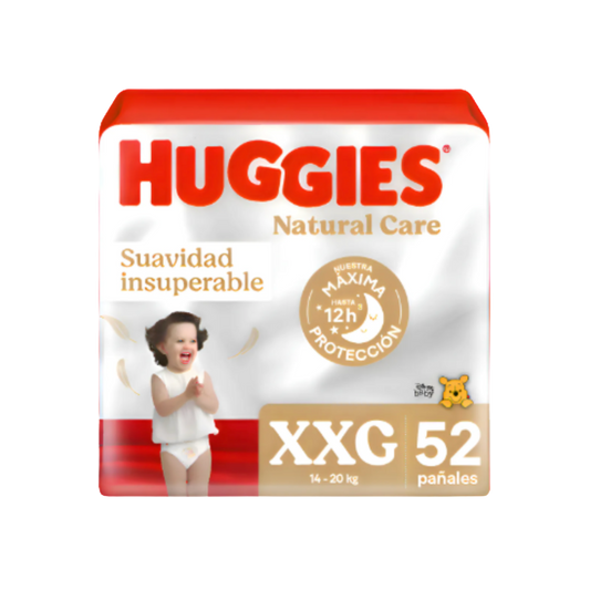 Pañal Huggies Natural Care XXG - 52 Unidades