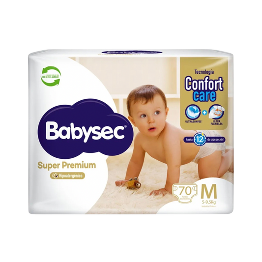 Pañal Babysec Super Premium Talla M - 70 Unidades