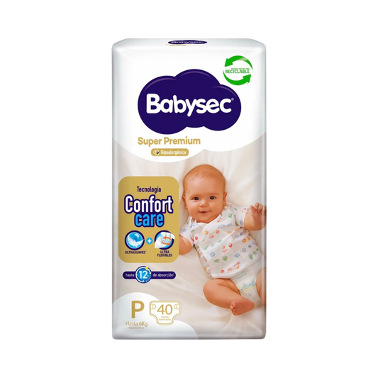 Pañal Babysec Super Premium Talla P - 40 Unidades