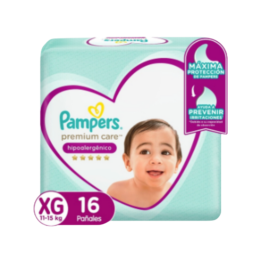 Pañal Pampers Premium Care Talla XG – 16 Unidades