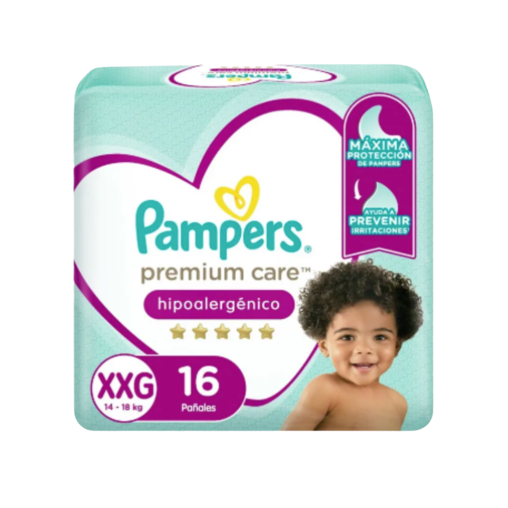 Pañal Pampers Premium Care Talla XXG – 16 Unidades
