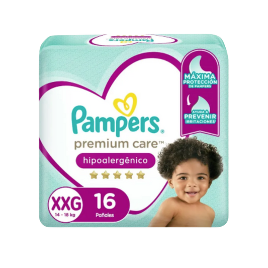 Pañal Pampers Premium Care Talla XXG – 16 Unidades