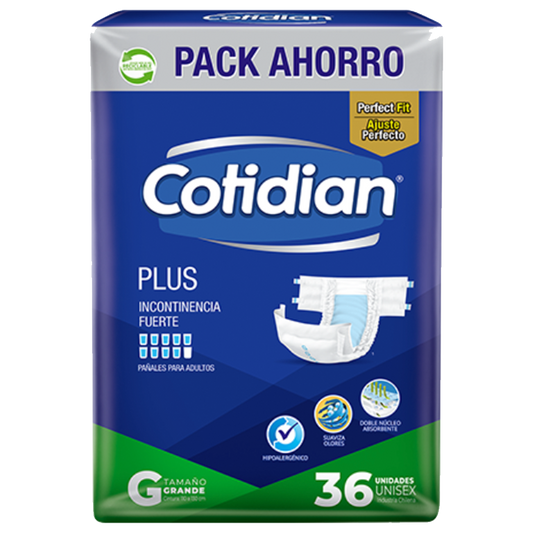 Pañal Cotidian Plus Talla G – 36 Unidades