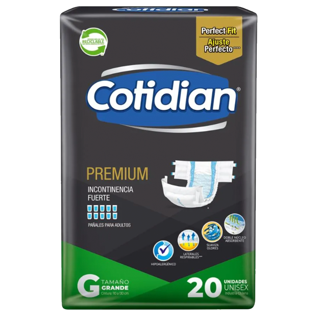 Pañal Cotidian Premium Talla G – 20 Unidades