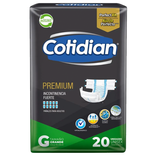 Pañal Cotidian Premium Talla G – 20 Unidades