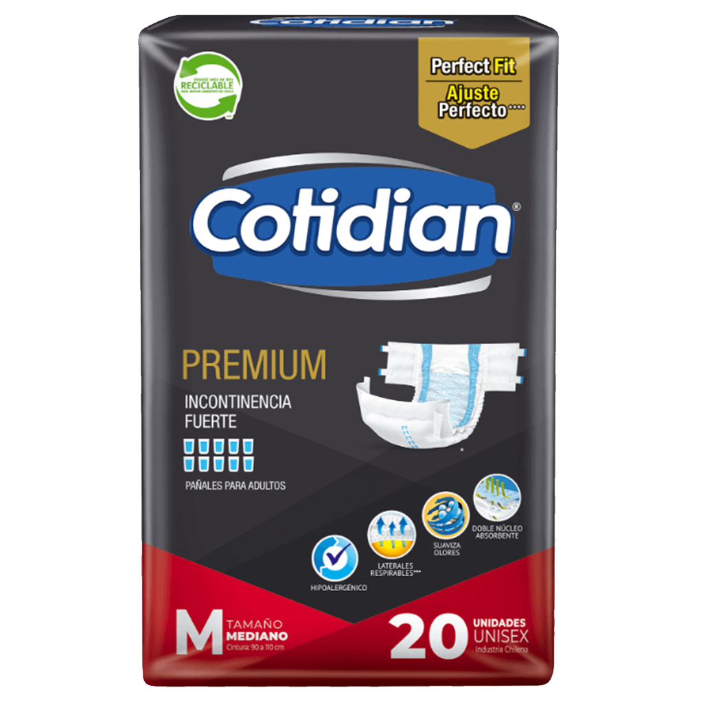 Pañal Cotidian Premium Talla M – 20 Unidades