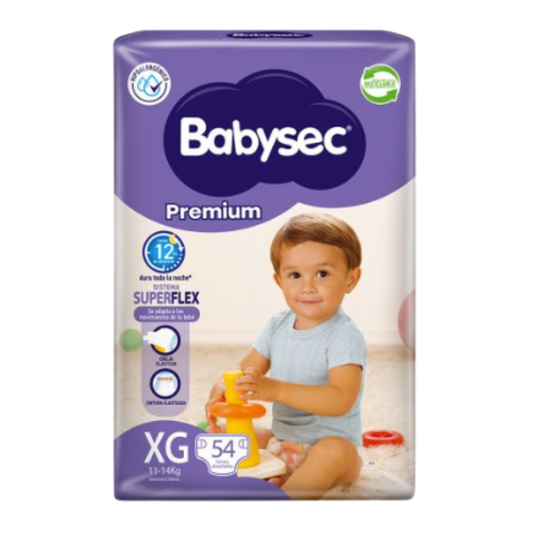 Pañal Babysec Premium Talla XG - 54 Unidades