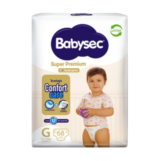 Pañal Babysec Super Premium Talla G - 68 Unidades