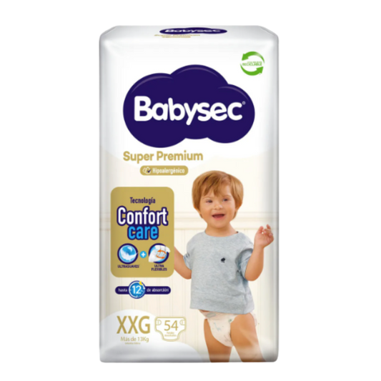 Pañal Babysec Super Premium Talla XXG - 54 Unidades