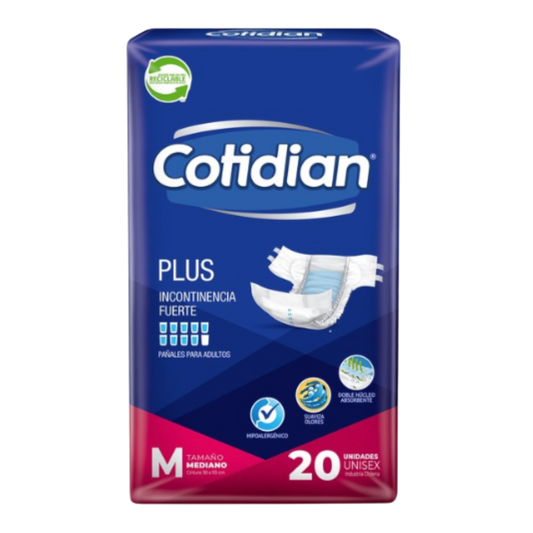 Pañal Cotidian Plus Talla M – 20 Unidades