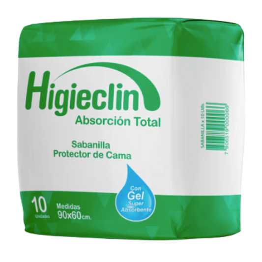 Sabanilla Higieclin con Gel - 10 Unidades