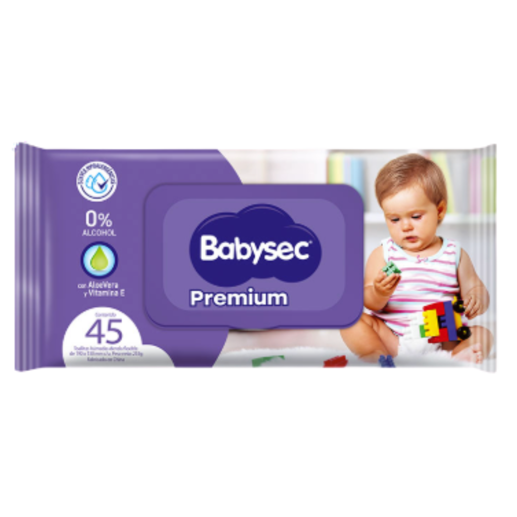 Toallas Húmedas Babysec Premium - 45 unidades